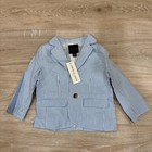 Janie And Jack Province Blazer Boys 18-24 Months Blue white Striped  Jacket New