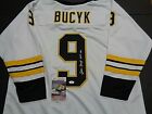 Johnny Bucyk Boston Bruins Autographed Signed Insc White Style Jersey Xl Coa jsa