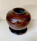 Antique Japanese Chinese Bronze Vase W   Carved Ruyi-cloud Over Shoulder Signed