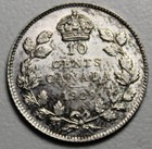 Canada 1929 Silver 10 Cents  High Au Grade  Old Date Kgv  c611 