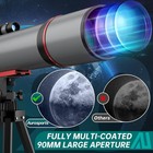 Telescope For Adults High Powered 90mm Aperture 600mm Refractor Telescope