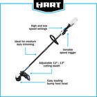 Tool Only Hart Brushless 13  20-volt String Trimmer Weedeater - No Battery
