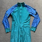 Odlo Vintage Shiny Green blue Lycra Ski Suit All In One Cross Country Size Xl