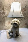 Bichon Frise Dog Resin Figurine Table Lamp - No Shade Included