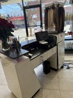 Stylist Station White Black Silver With Drawers Storage Shelves Wood Metal