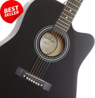 41  Acoustic Guitar Starter Kit Black Full Size W bag Strap Tuner Picks