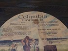 1920 Columbia Grafonola Advertising Hand Fan Danbury Ct White Music Shop Record