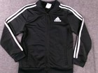 Adidas Tack Suit Youth Large Black Full Zip Jacket Sweatpants Running Jogging