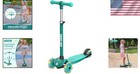 Ks1 Kids Kick Scooter With Led Lighted Wheels   Adjustable Handlebars - Green