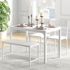 4 Person Dining Table Set  Dining Table With 2 Chairs And 1 Bench rectangular   