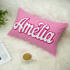 Personalized Two-color Baby Name Pillow  Pink Custom Embroidery For Girls Room