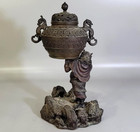 Bronze Statue Demon Oni 10 4 In Incense Burner Antique Japanese Meiji Era Censer