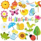  Spring Magnets Decorations  22pcs Hello Spring Flower Butterfly Reusable 