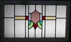 Abstract Old English Leaded Stained Glass Window Transom 33  X 19 25 