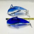 Diving Dolphin Lot - Handblown Glass Paperweight Statue Set