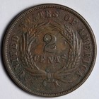 1866 Two Cent Piece Au E213 Wkmw
