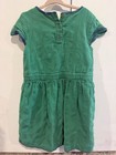 Hello Simone Green Cotton Solid Fit   Flare Round Neck Button Dress Girls 6