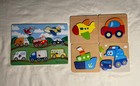 1 Melissa   Doug Vehicles Wooden Peg Puzzle   4 Wooden Jigsaw Puzzle Montessori 