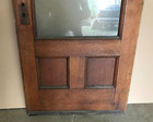 1 Antique Tall Wood 32x90 Large Single Pane Glass Door Oak Vintage Old 667-23b