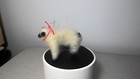 Lot Of 5 Vintage Handmade White Wool Sheep lamb Figures Wool   Pipe Cleaners