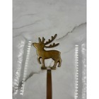 Vintage Solid Brass Reindeer Stocking Holder Christmas Mantel Hook Made In India