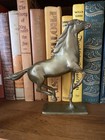 Vintage Brass Horse Figurine - Heavy Galloping Horse 7    