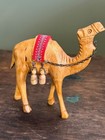 Pair Of Hand Carved Olive Wood Camels