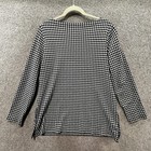 Talbots Blouse Top Women Large Houndstooth Long Sleeve Boat Neck Office Casual