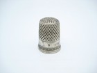Antique Sterling Silver Sewing Thimble Size 6 Fan Fern Border Design