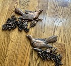 2 Vintage Mid Century Birds On Dogwood Wall Plaques Set Usa Coppercraft By Dart