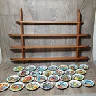 Vtg Full Alphabet Of The Disney Collection Miniature Plates With Display Shelf