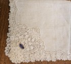 9 Vintage Fancy Hankies W  Lace Embroidery Appenzell Applique  Label  Print