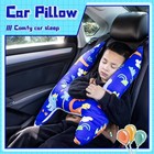 H-shape Car Seat Pillow For Kids  blue Dinosaur   Kids Car Pillows For Sleepi   