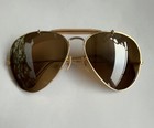 Bausch   Lomb Ray Ban Aviator Sunglasses Vintage Gold Color