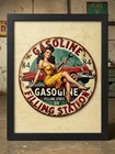 Texaco Motor Oil Vintage Advertising Sign Pin-up Art Gas   Oil Theme