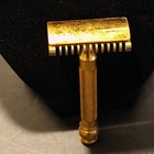 Vintage Gillette Gold Brass Ball End Safety Razor Open Comb Edge Pat Jan 1920