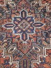 Vintage Handwoven Persian Heriz Rug 8x10 Geometric Medallion Oversize Clean