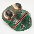 Balinese Indonesian Carved Wood Godogan Frog Face Prince Mask Hinged Mouth Art