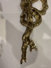 B151-large Vintage Brass Bow Ribbon Swag Wall Mount Hanging Decor
