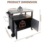 44 Inch Rolling Grill Cart  Heavy Duty Outdoor Cart With Storage For Bbq Party