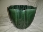 Vintage Hull Large Ceramic Drip Glaze Planter  Green 8 7 8  Tall Mcm 70s 60s