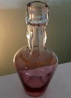 Rose cranberry Decanter Etched With Gold Accents Vintage