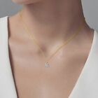 2ct Moissanite Solitaire Statement Necklace 14k Yelloe Gold Plated Silver 925