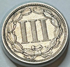 1881 Three Cent Nickle Piece In Clear Plastic Holder Very Nice Coin - B17-25