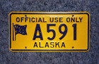Alaska State Official License Plate   A 591