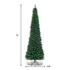 7ft Pvc Artificial Slim Pencil Christmas Tree W  Stand Home Holiday Decor Gift