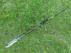 Custom Handmade Carbon Steel Hunting Viking Spear Head With Wood Handle   Sheath