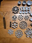Huge Kalkus Hirco Rosette Irons Cookie Patty Shells With Handles And Books Lot