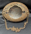 Rare Handmade Openwork Copper Kashkul With Arabic Calligraphy Islamic Decorative
