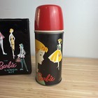Vintage 1965 Original Barbie  Black Vinyl Lunch Box With Thermos 1962